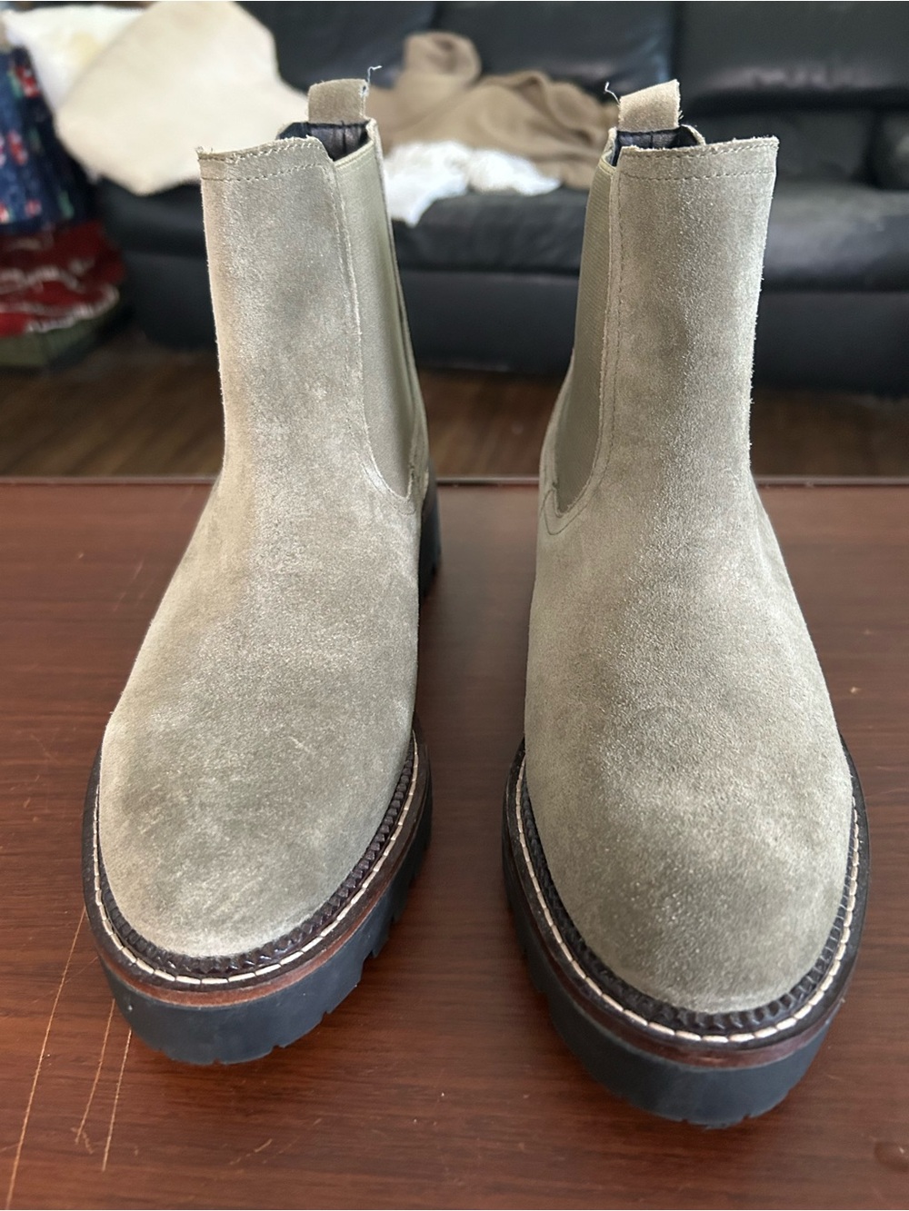 NWOT Caslon women’s olive green suede pull on boots size 7.5 water resistant